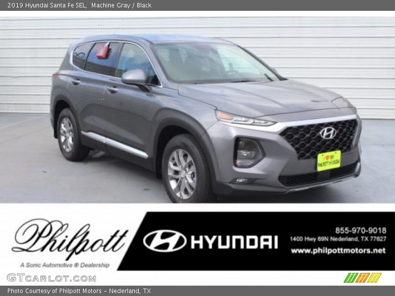 Machine Gray / Black 2019 Hyundai Santa Fe SEL