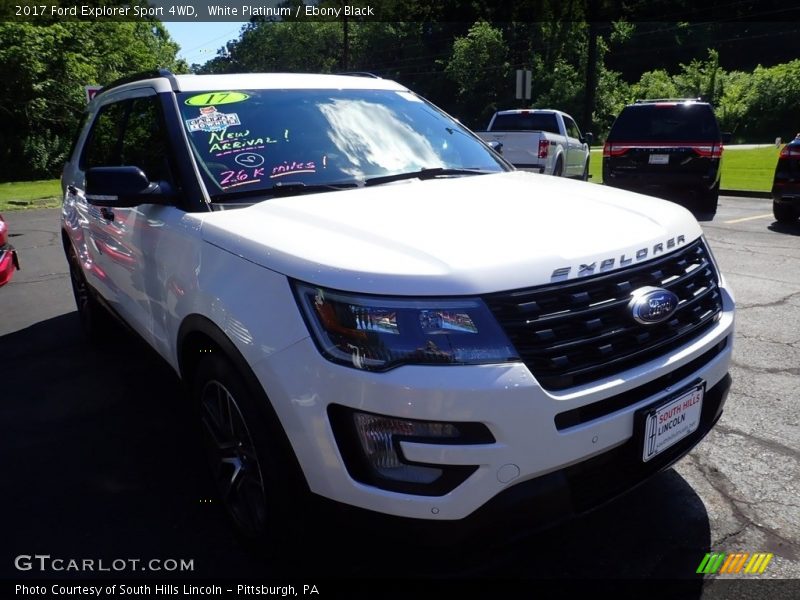 White Platinum / Ebony Black 2017 Ford Explorer Sport 4WD