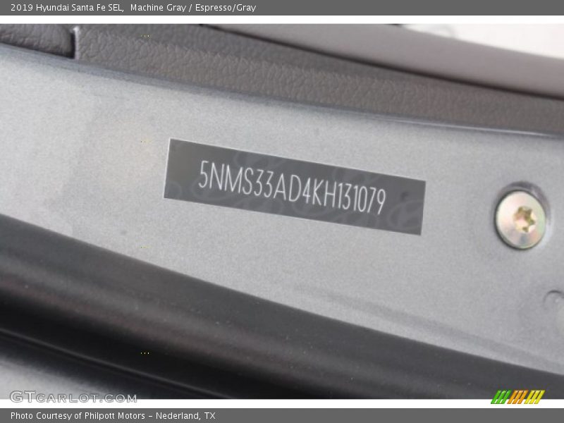 Machine Gray / Espresso/Gray 2019 Hyundai Santa Fe SEL
