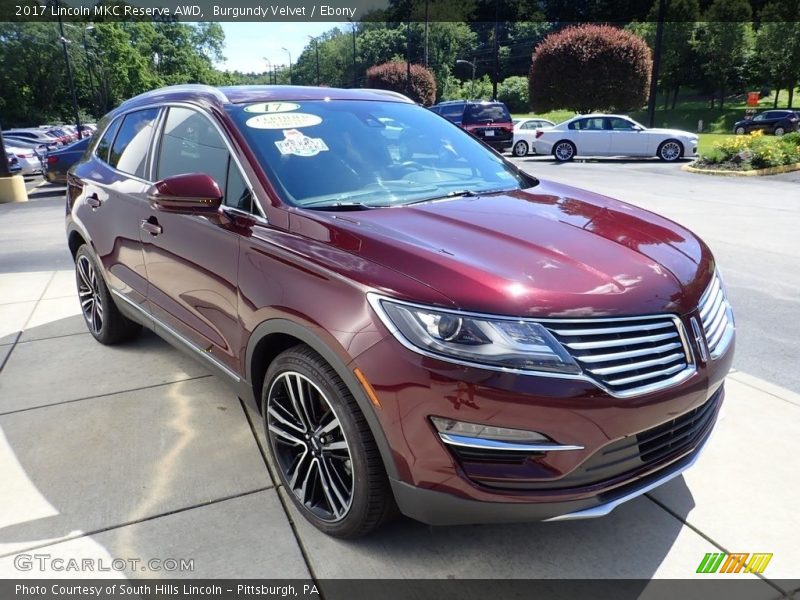 Burgundy Velvet / Ebony 2017 Lincoln MKC Reserve AWD