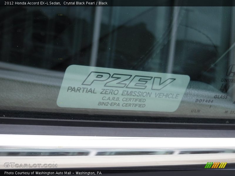 Crystal Black Pearl / Black 2012 Honda Accord EX-L Sedan