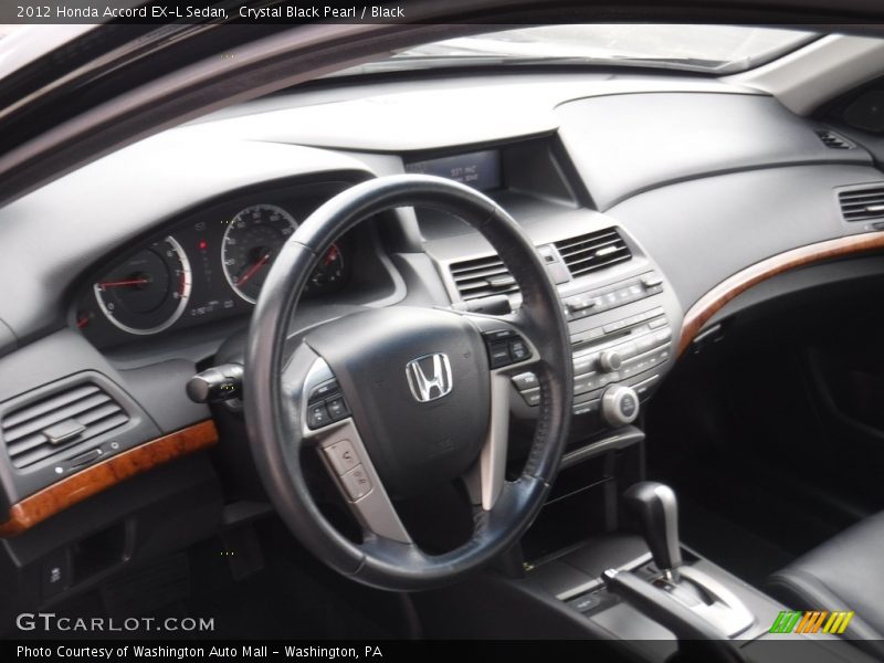 Crystal Black Pearl / Black 2012 Honda Accord EX-L Sedan