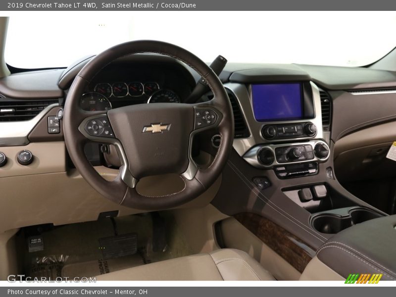 Satin Steel Metallic / Cocoa/Dune 2019 Chevrolet Tahoe LT 4WD