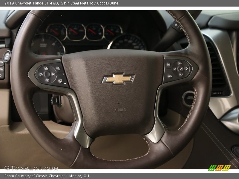 Satin Steel Metallic / Cocoa/Dune 2019 Chevrolet Tahoe LT 4WD
