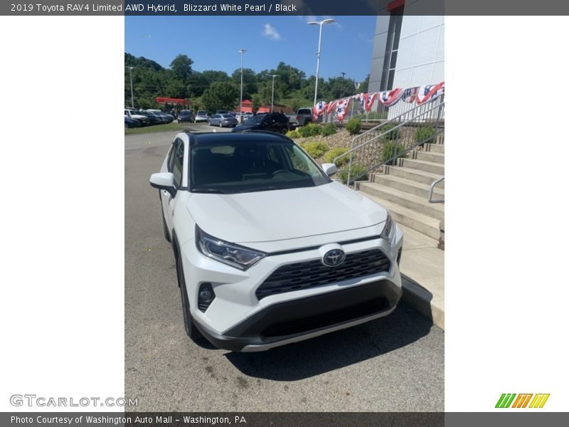 Blizzard White Pearl / Black 2019 Toyota RAV4 Limited AWD Hybrid