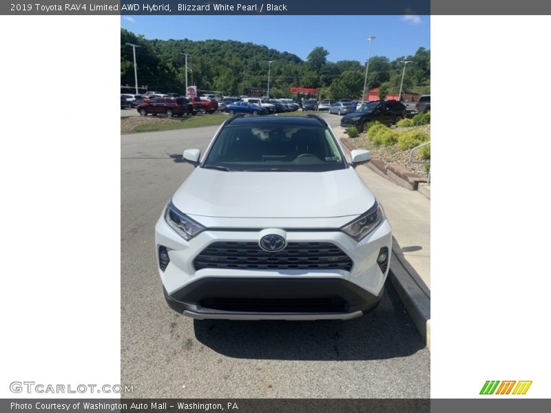 Blizzard White Pearl / Black 2019 Toyota RAV4 Limited AWD Hybrid