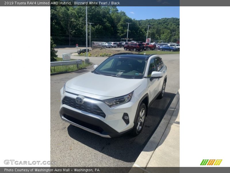 Blizzard White Pearl / Black 2019 Toyota RAV4 Limited AWD Hybrid