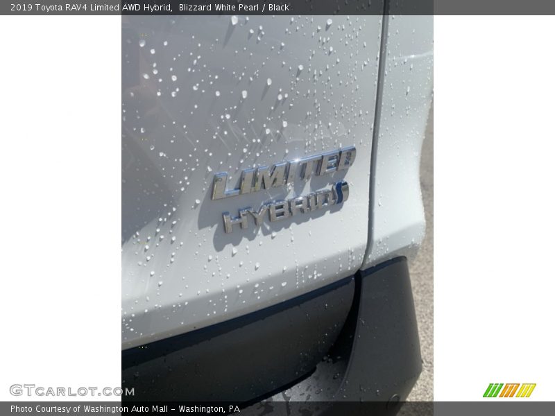 Blizzard White Pearl / Black 2019 Toyota RAV4 Limited AWD Hybrid