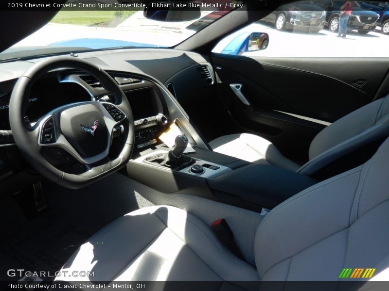 Elkhart Lake Blue Metallic / Gray 2019 Chevrolet Corvette Grand Sport Convertible