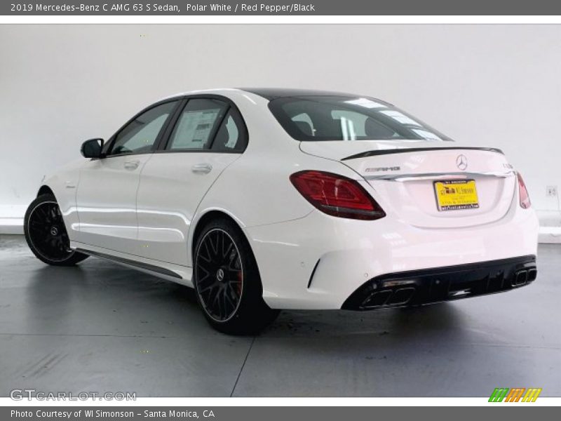 Polar White / Red Pepper/Black 2019 Mercedes-Benz C AMG 63 S Sedan