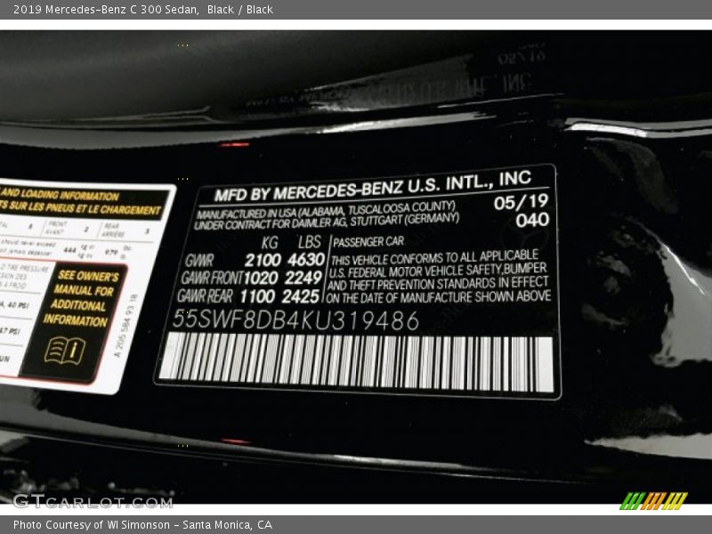 Black / Black 2019 Mercedes-Benz C 300 Sedan