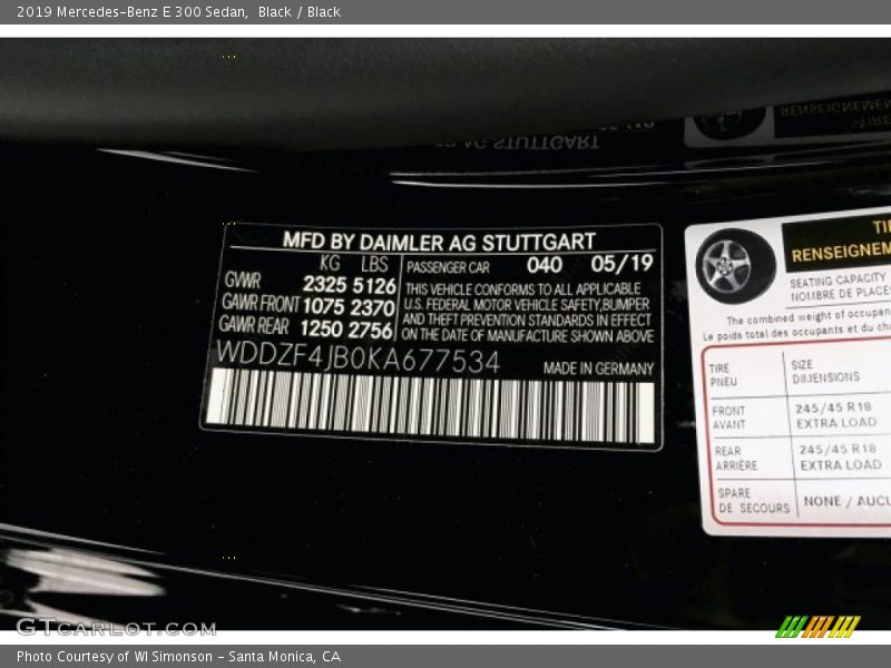 Black / Black 2019 Mercedes-Benz E 300 Sedan