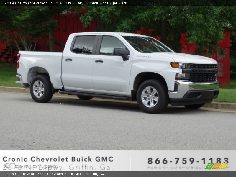Summit White / Jet Black 2019 Chevrolet Silverado 1500 WT Crew Cab