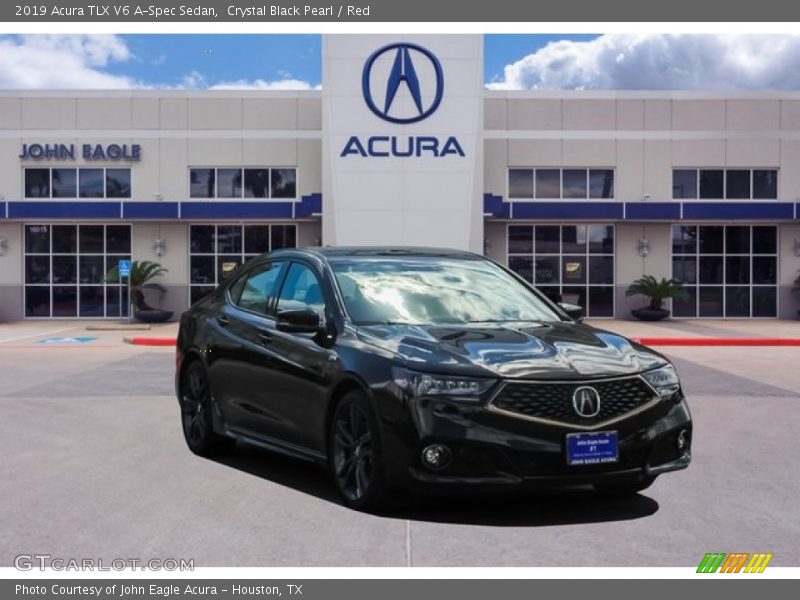 Crystal Black Pearl / Red 2019 Acura TLX V6 A-Spec Sedan