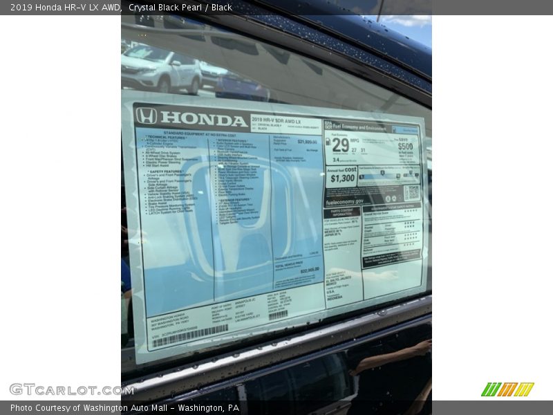 Crystal Black Pearl / Black 2019 Honda HR-V LX AWD