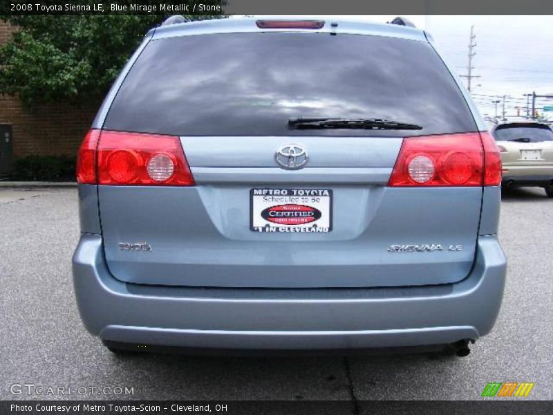 Blue Mirage Metallic / Stone 2008 Toyota Sienna LE