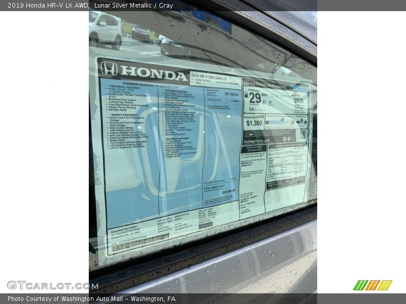 Lunar Silver Metallic / Gray 2019 Honda HR-V LX AWD