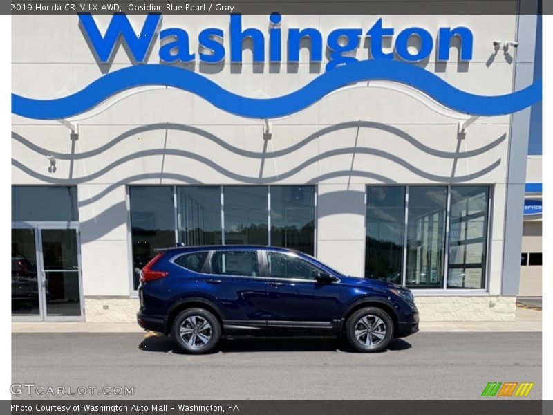 Obsidian Blue Pearl / Gray 2019 Honda CR-V LX AWD