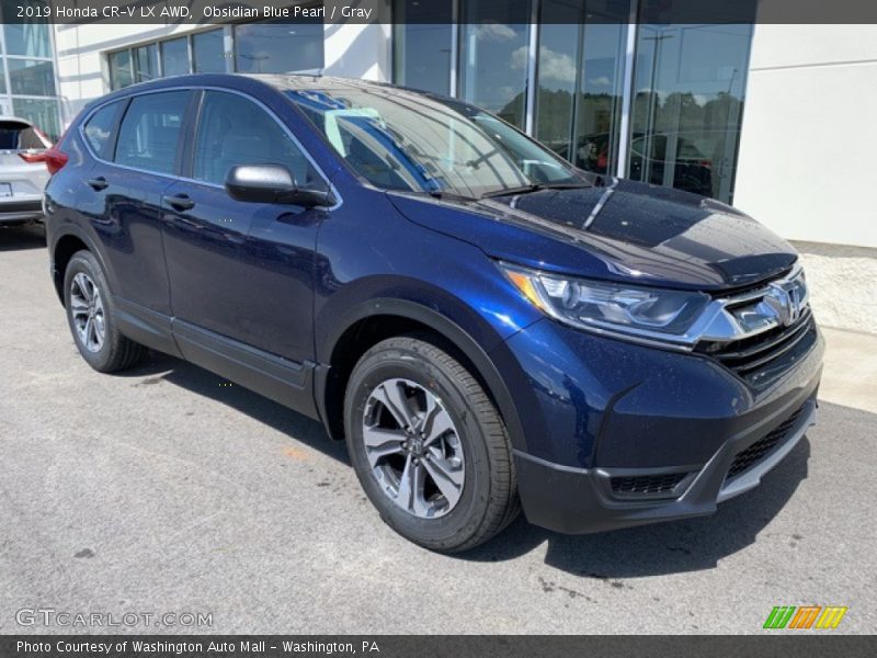 Obsidian Blue Pearl / Gray 2019 Honda CR-V LX AWD