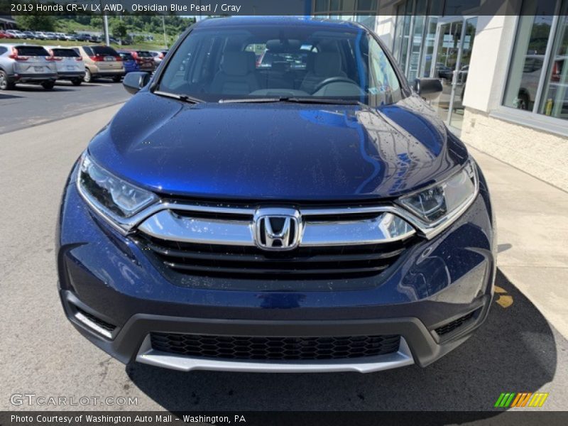 Obsidian Blue Pearl / Gray 2019 Honda CR-V LX AWD