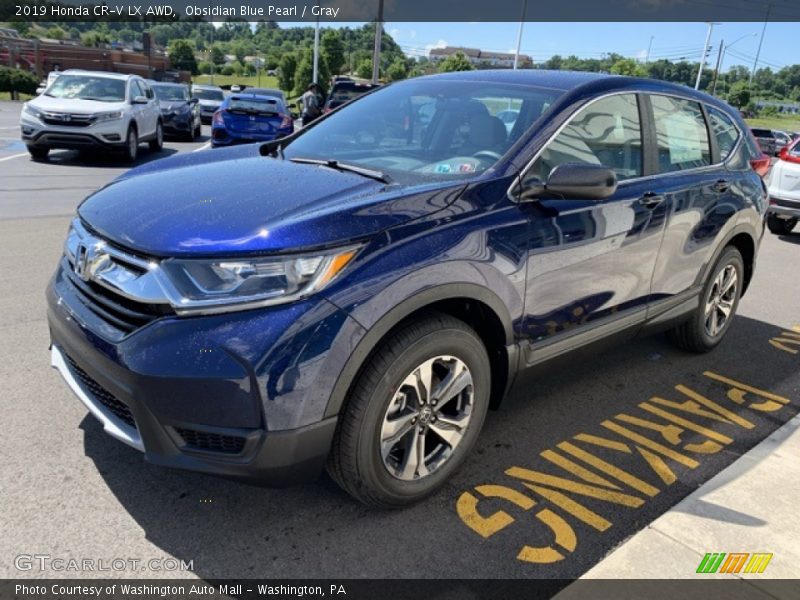 Obsidian Blue Pearl / Gray 2019 Honda CR-V LX AWD