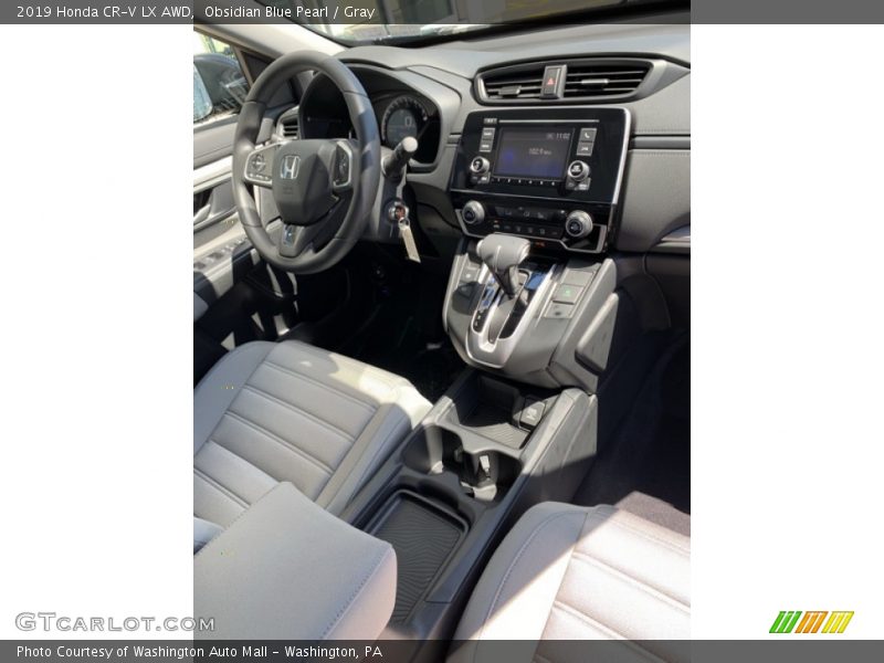 Obsidian Blue Pearl / Gray 2019 Honda CR-V LX AWD
