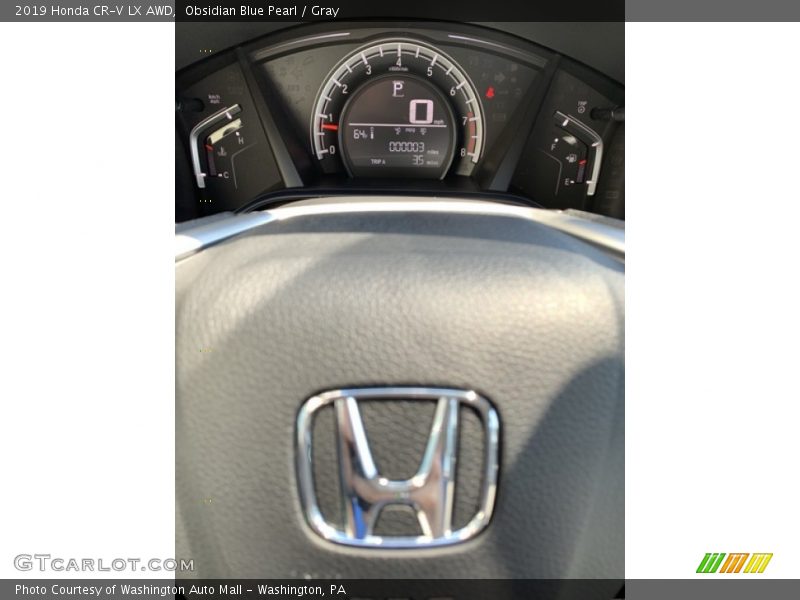 Obsidian Blue Pearl / Gray 2019 Honda CR-V LX AWD