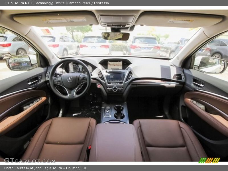 White Diamond Pearl / Espresso 2019 Acura MDX Technology