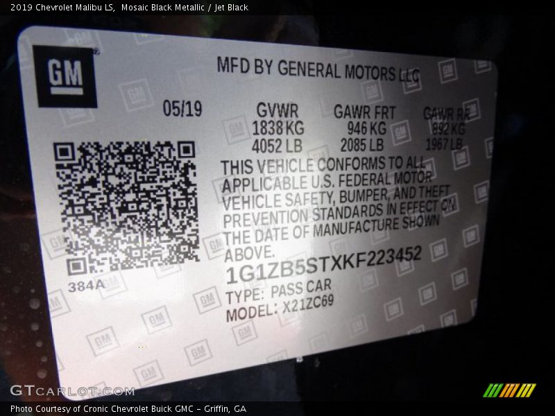 Mosaic Black Metallic / Jet Black 2019 Chevrolet Malibu LS