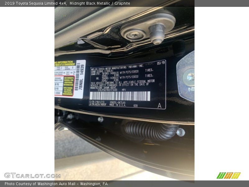 Midnight Black Metallic / Graphite 2019 Toyota Sequoia Limited 4x4