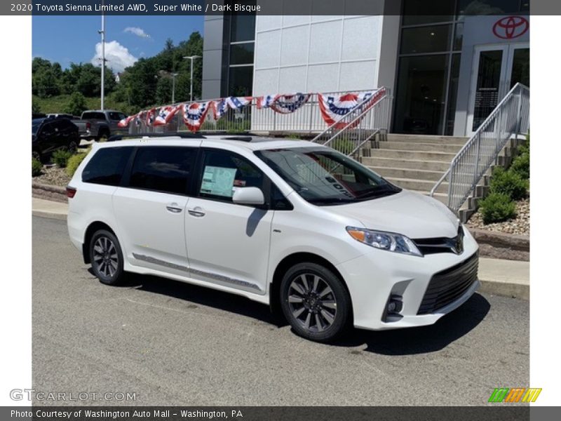 Super White / Dark Bisque 2020 Toyota Sienna Limited AWD