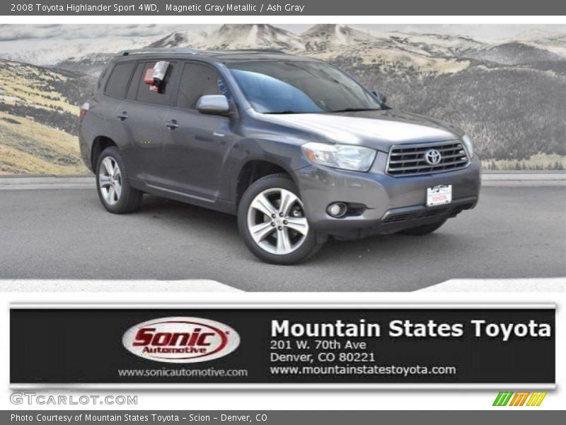 Magnetic Gray Metallic / Ash Gray 2008 Toyota Highlander Sport 4WD
