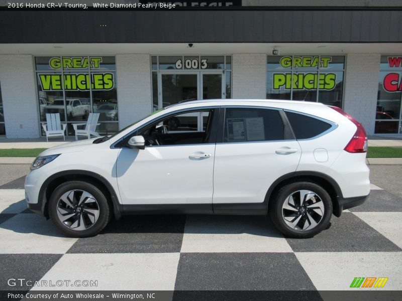 White Diamond Pearl / Beige 2016 Honda CR-V Touring