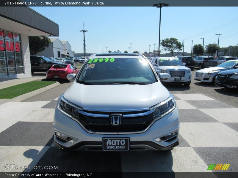 White Diamond Pearl / Beige 2016 Honda CR-V Touring