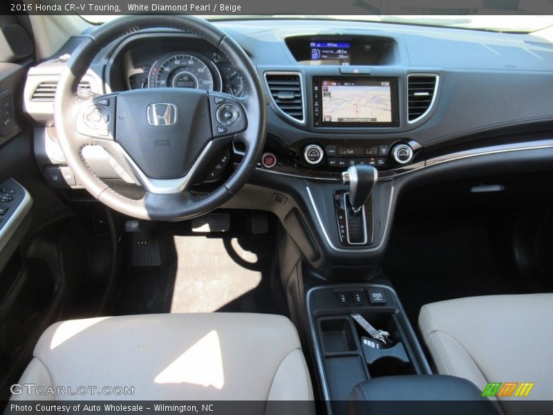 White Diamond Pearl / Beige 2016 Honda CR-V Touring