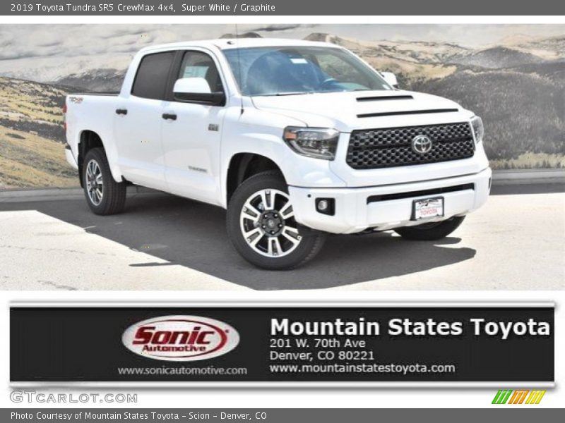 Super White / Graphite 2019 Toyota Tundra SR5 CrewMax 4x4
