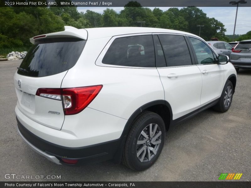 White Diamond Pearl / Beige 2019 Honda Pilot EX-L AWD