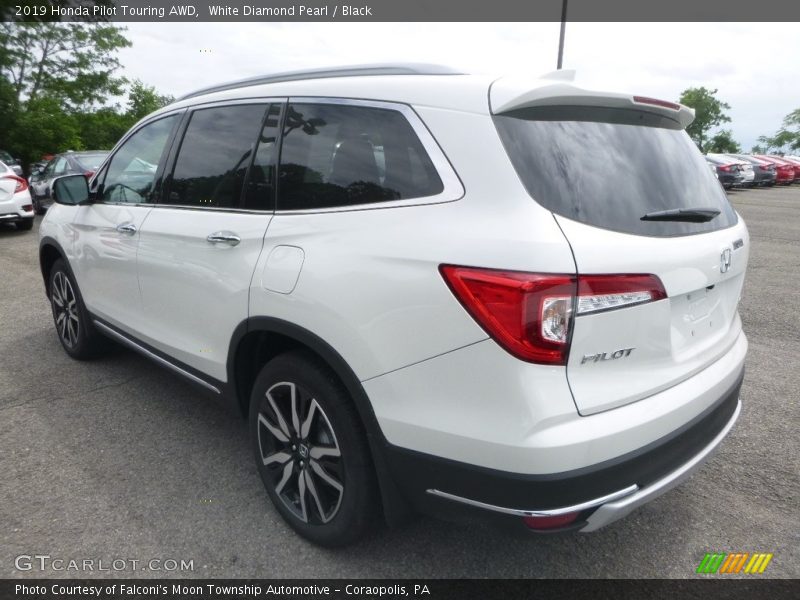 White Diamond Pearl / Black 2019 Honda Pilot Touring AWD