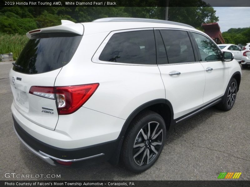 White Diamond Pearl / Black 2019 Honda Pilot Touring AWD