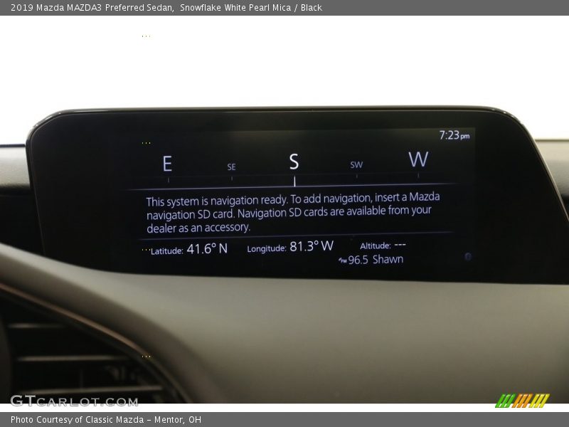 Snowflake White Pearl Mica / Black 2019 Mazda MAZDA3 Preferred Sedan