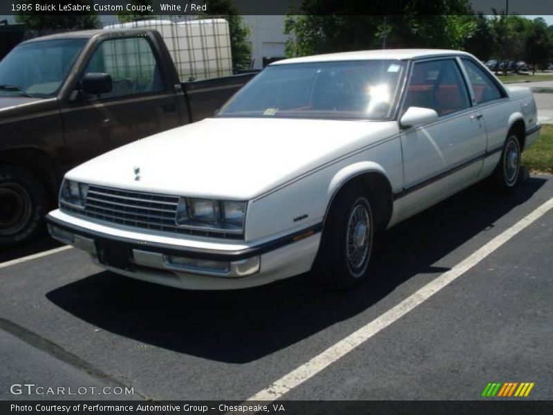 White / Red 1986 Buick LeSabre Custom Coupe