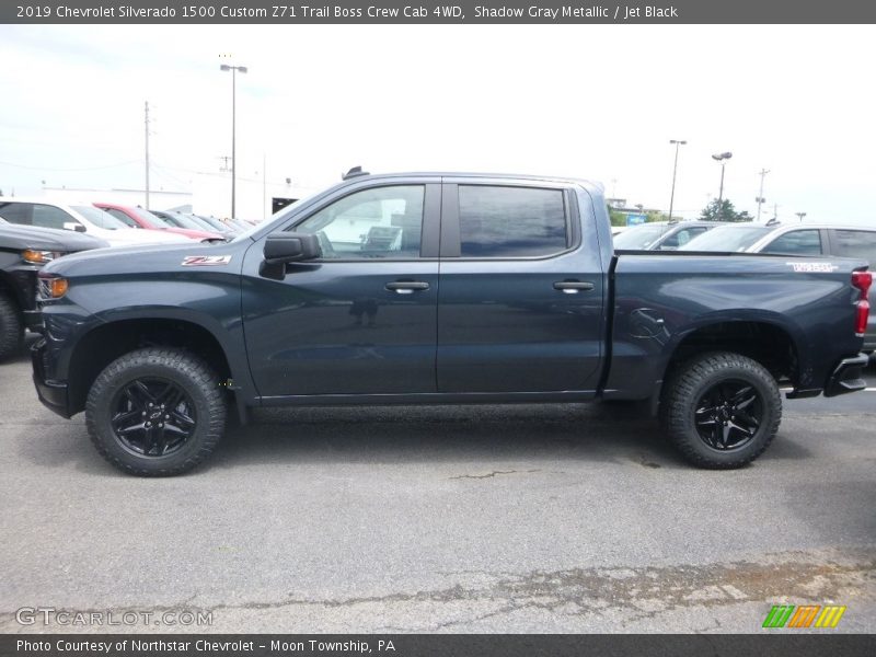 Shadow Gray Metallic / Jet Black 2019 Chevrolet Silverado 1500 Custom Z71 Trail Boss Crew Cab 4WD