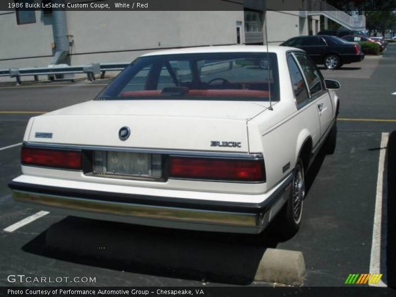 White / Red 1986 Buick LeSabre Custom Coupe