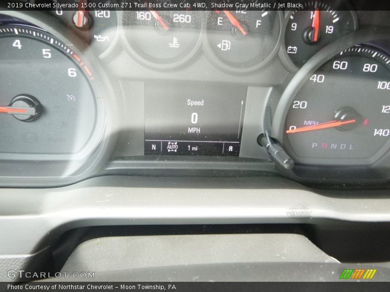Shadow Gray Metallic / Jet Black 2019 Chevrolet Silverado 1500 Custom Z71 Trail Boss Crew Cab 4WD