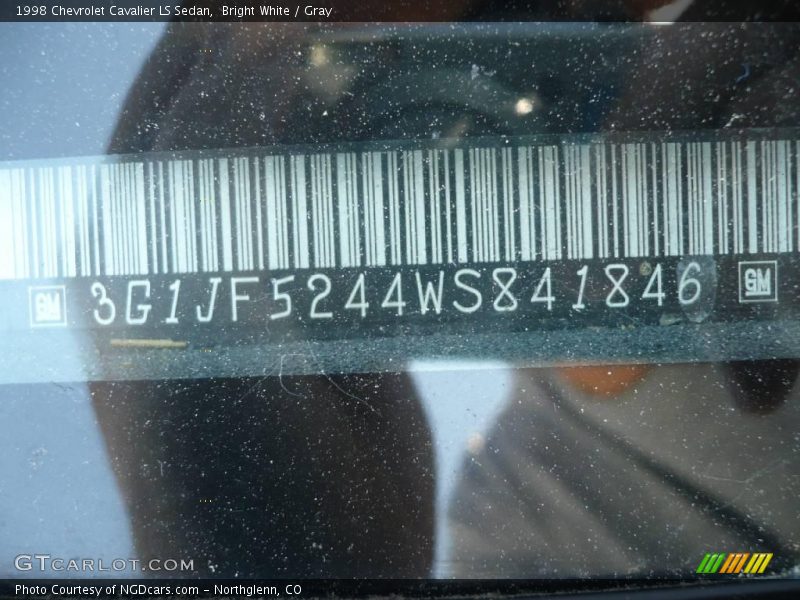 Bright White / Gray 1998 Chevrolet Cavalier LS Sedan
