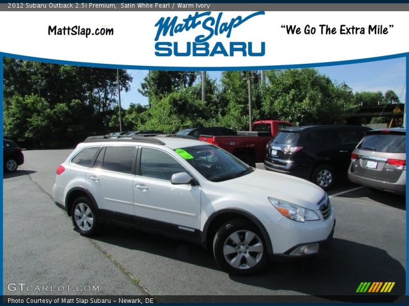 Satin White Pearl / Warm Ivory 2012 Subaru Outback 2.5i Premium