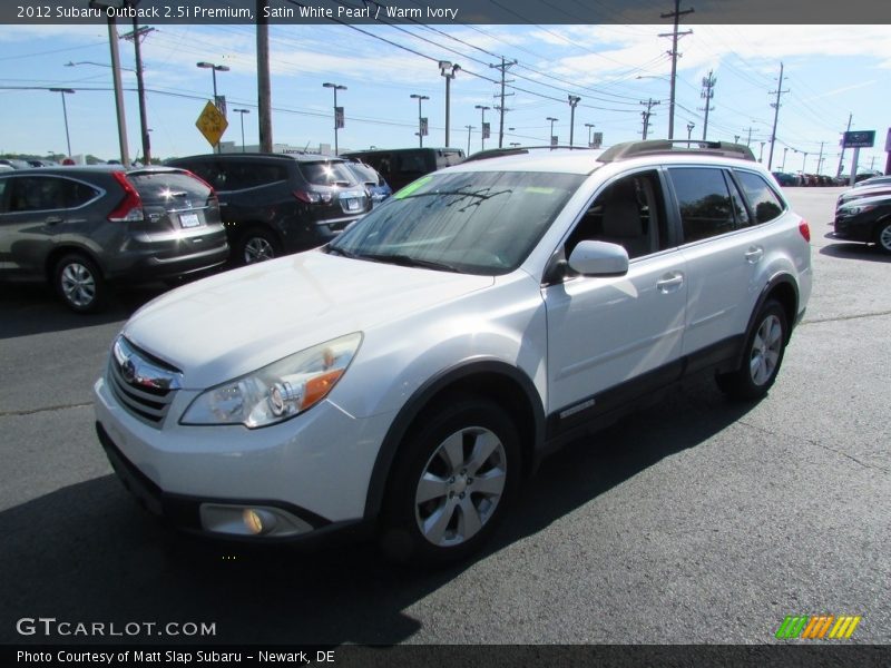 Satin White Pearl / Warm Ivory 2012 Subaru Outback 2.5i Premium