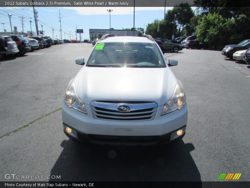 Satin White Pearl / Warm Ivory 2012 Subaru Outback 2.5i Premium