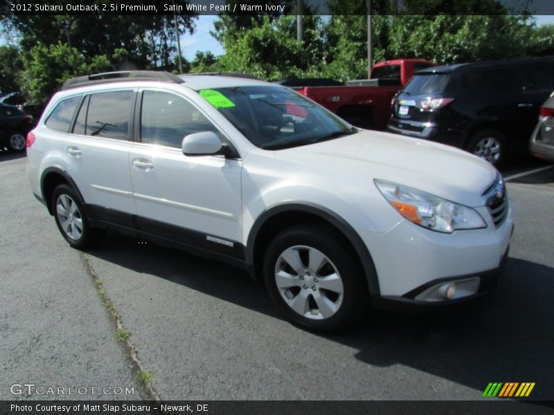 Satin White Pearl / Warm Ivory 2012 Subaru Outback 2.5i Premium