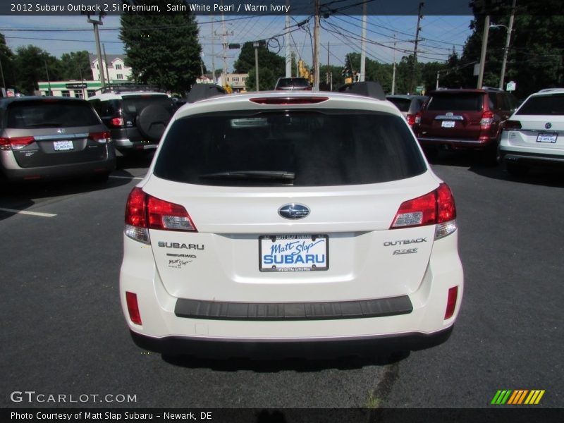 Satin White Pearl / Warm Ivory 2012 Subaru Outback 2.5i Premium